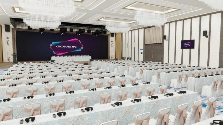 Display System (display screen, visual media interaction system, automatic camera tracking system)